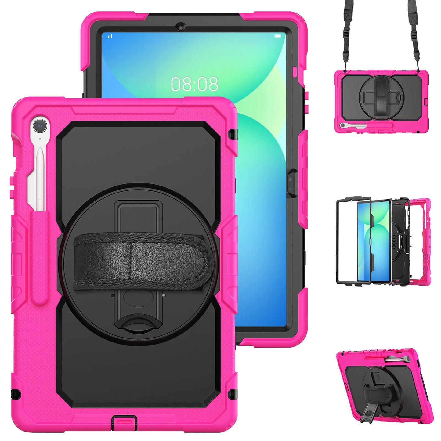 ANDRICOS Rugged Tablet Field Case — Shockproof Hand Strap & Shoulder Strap Cover Compatible with Samsung Galaxy Tab S10 FE, S10 FE+ & Tab S9