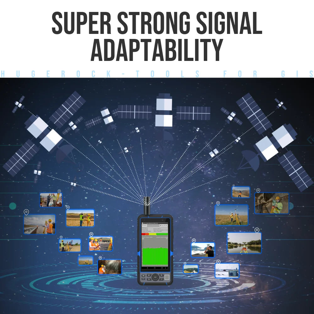 ANDRICOS Rugged GNSS Field Data Collector — HUGEROCK G60N Android Handheld PDA with 5.5in Sunlight Screen, 8GB RAM, 128GB Storage, 9000mAh Battery & RTK Mapping Workflow Support