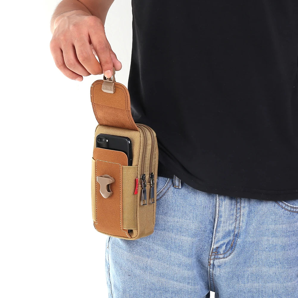 ANDRICOS Compact MOLLE Field Pouch — APWIKOGER Nylon EDC Belt Bag for Phone, Coins, Tools, Cables & Outdoor Carry