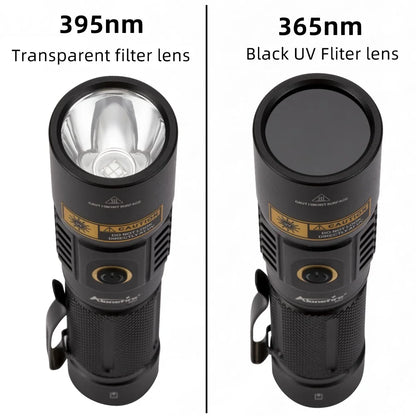 ANDRICOS UV Inspection Flashlight — AloneFire SV67 365nm Rechargeable Aluminium Blacklight Torch with 21700 Battery, USB Charging & Fluorescence Detection