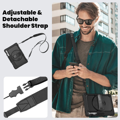 ANDRICOS Rugged Tablet Field Case — Shockproof Hand Strap & Shoulder Strap Cover Compatible with Samsung Galaxy Tab S10 FE, S10 FE+ & Tab S9