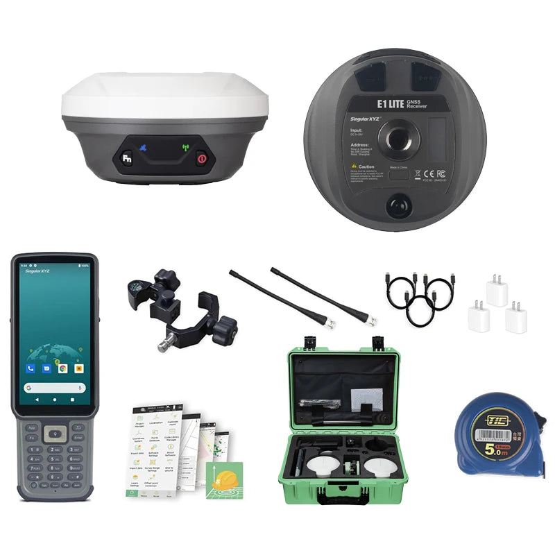 ANDRICOS RTK GNSS Field Receiver — SingularXYZ E1 Lite Portable GNSS Base & Rover with 1408 Channels, 8GB Storage, 6700mAh Battery & Centimetre-Level Survey Positioning