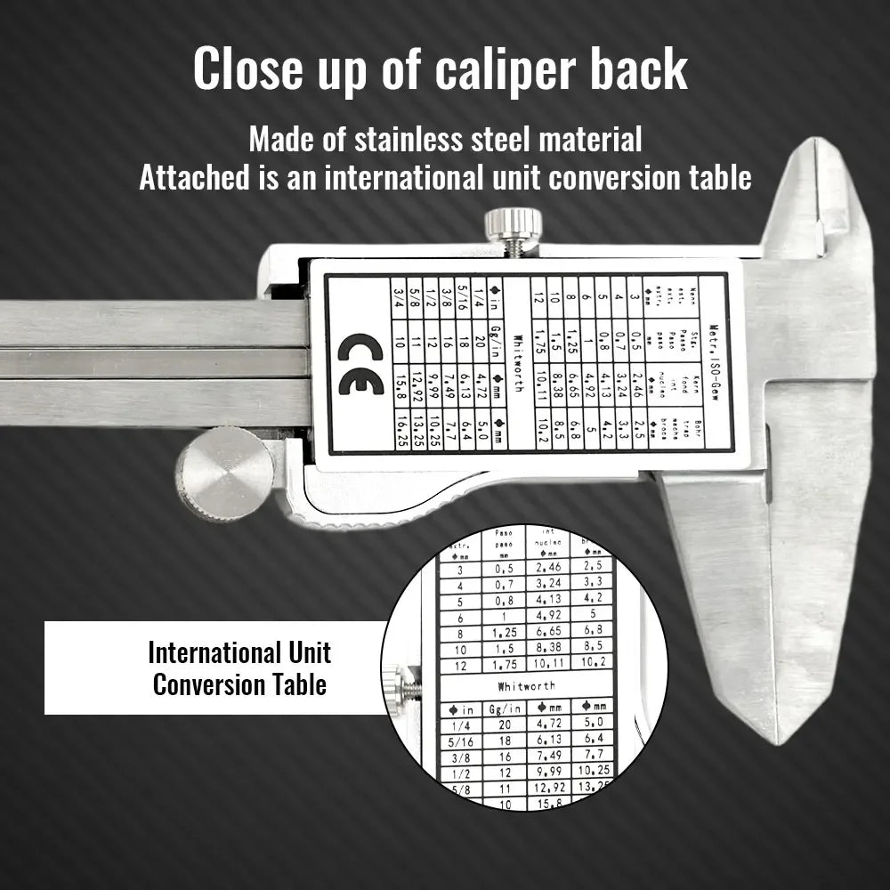 ANDRICOS Stainless Steel Digital Caliper — 150mm / 6 Inch Electronic Vernier Gauge with LCD Display, Depth Ruler & Internal/External Measurement