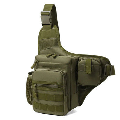 ANDRICOS Compact Field Sling Bag — Scione 600D Oxford Crossbody Chest Pouch with MOLLE Front, Bottle Pocket & Multi-Way Outdoor Carry