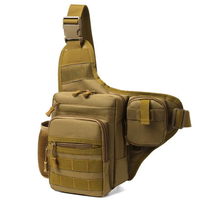 ANDRICOS Compact Field Sling Bag — Scione 600D Oxford Crossbody Chest Pouch with MOLLE Front, Bottle Pocket & Multi-Way Outdoor Carry