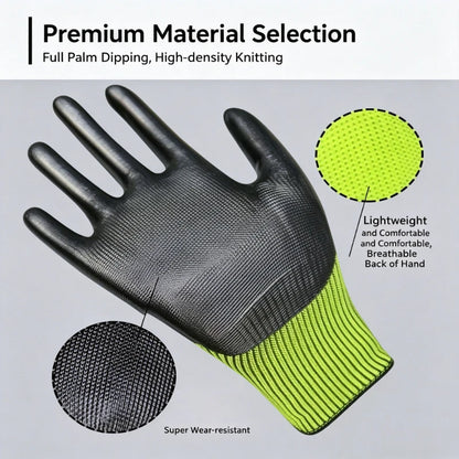 ANDRICOS Field Work Gloves — N618 Nylon Nitrile-Dipped Handling Gloves with Anti-Slip Grip, Breathable Fit & Wear-Resistant Coating