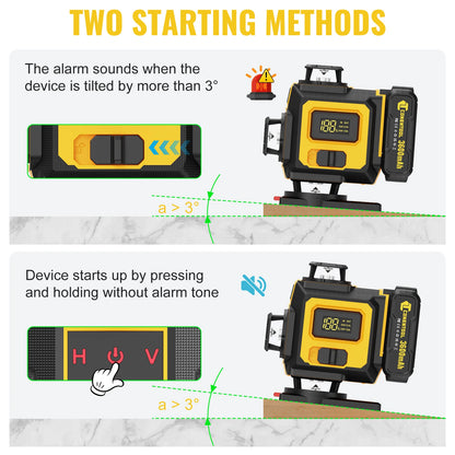 ANDRICOS 4D Laser Level Kit — CONENTOOL 16-Line Green Self-Leveling Laser with Tripod, 360° Rotation, Remote Control, 2 Batteries & Mounting Accessories