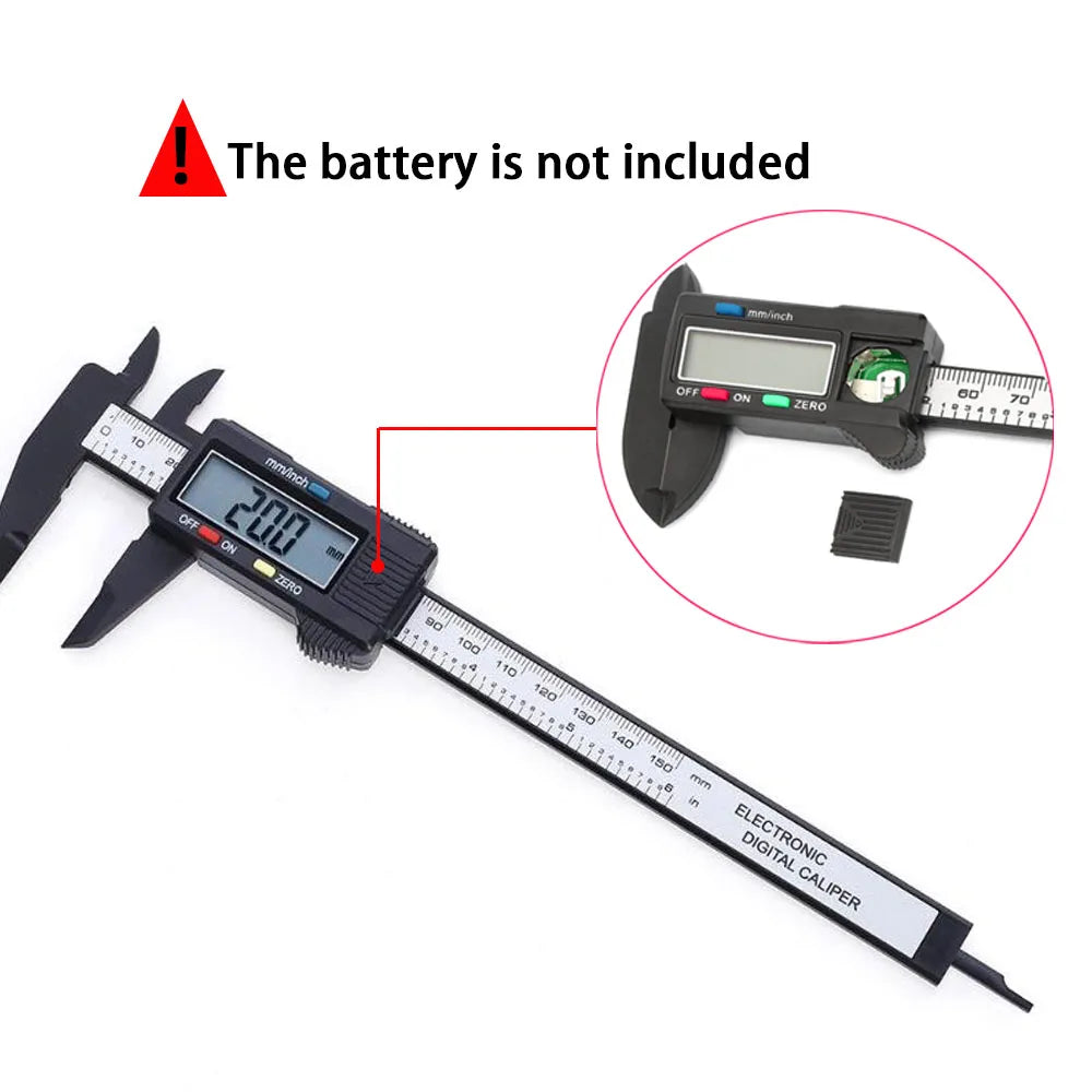 ANDRICOS Digital Measuring Caliper — 100mm/150mm Electronic Plastic Vernier Gauge with LCD Display, Zero Setting & Internal/External Measurement