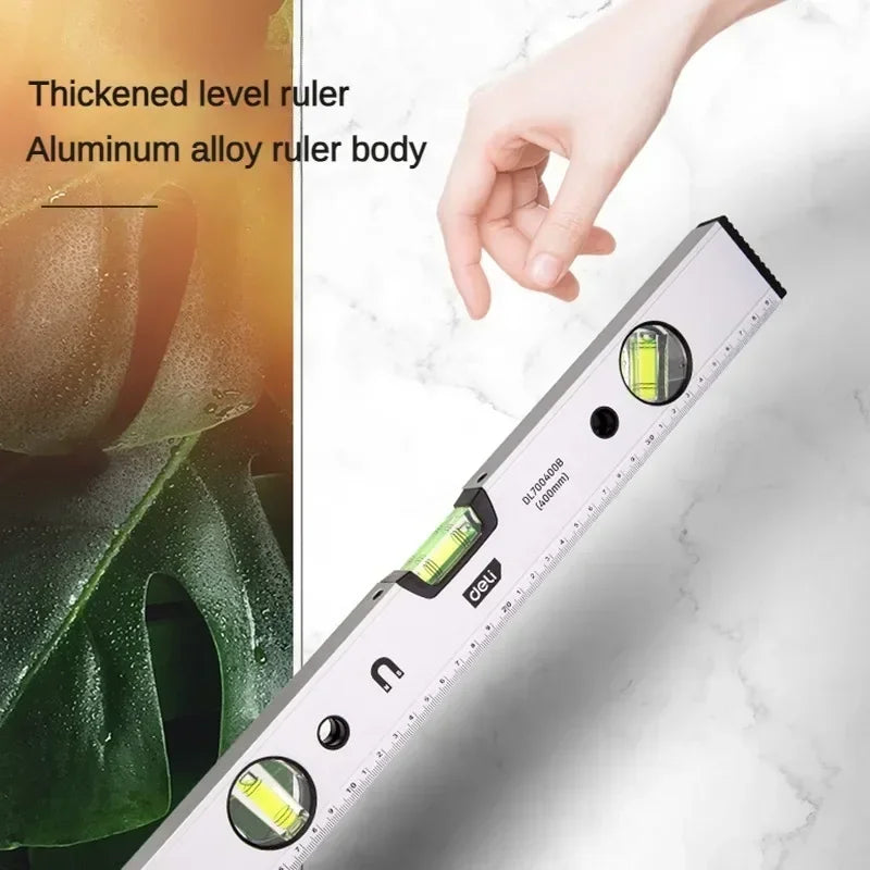 ANDRICOS Magnetic Torpedo Level — Deli Aluminium Spirit Level with 3 Vials, Magnetic Base & Compact Field Measuring Design