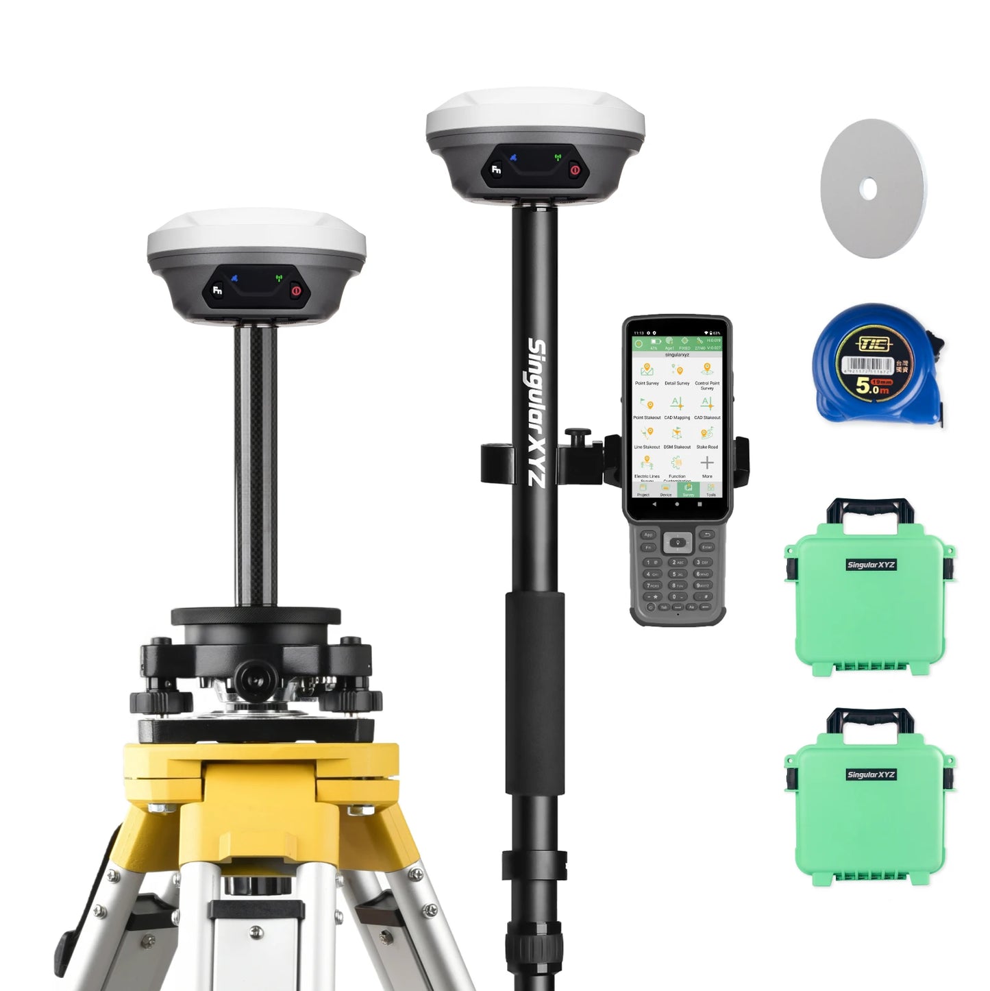ANDRICOS RTK GNSS Field Receiver — SingularXYZ E1 Lite Portable GNSS Base & Rover with 1408 Channels, 8GB Storage, 6700mAh Battery & Centimetre-Level Survey Positioning