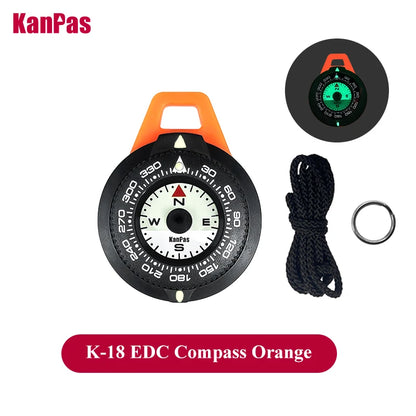ANDRICOS Luminous Field Compass — KANPAS Compact Outdoor EDC Navigation Compass with Turnable Bezel, Hanging Ring & Water-Resistant Design