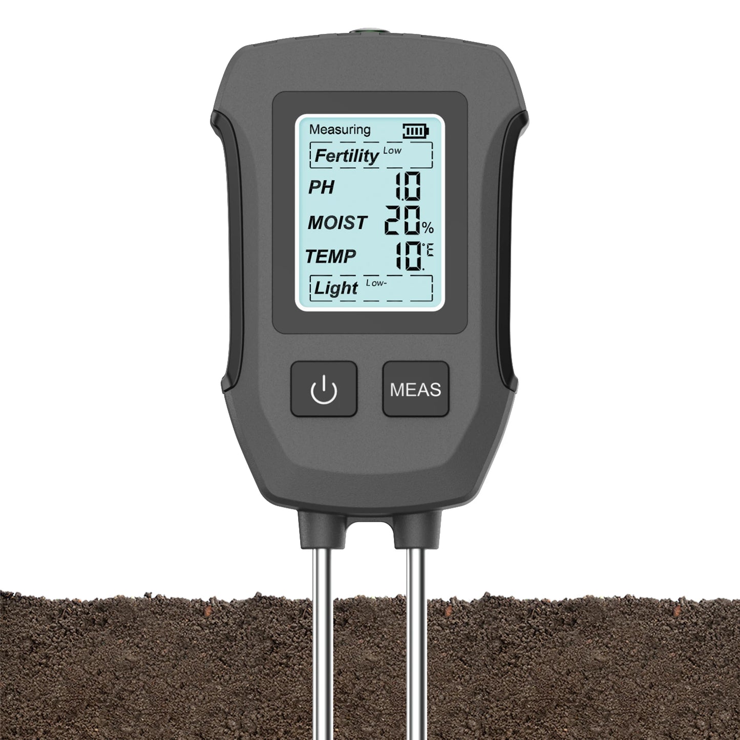 ANDRICOS Digital Soil Tester — INSOMA 3-in-1 LCD Soil Meter for pH, Moisture & Temperature with Backlight for Field, Garden & Environmental Checks