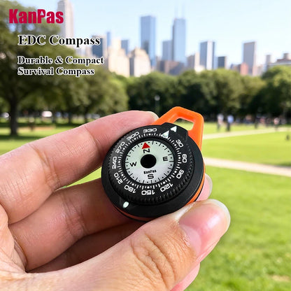 ANDRICOS Luminous Field Compass — KANPAS Compact Outdoor EDC Navigation Compass with Turnable Bezel, Hanging Ring & Water-Resistant Design