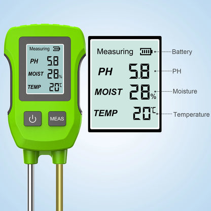ANDRICOS Digital Soil Tester — INSOMA 3-in-1 LCD Soil Meter for pH, Moisture & Temperature with Backlight for Field, Garden & Environmental Checks