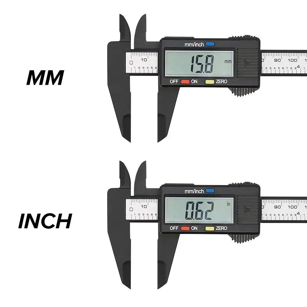 ANDRICOS Digital Measuring Caliper — 100mm/150mm Electronic Plastic Vernier Gauge with LCD Display, Zero Setting & Internal/External Measurement