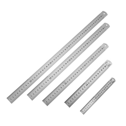 ANDRICOS Stainless Steel Measuring Ruler — 150/200/300/400/500mm Metal Straight Edge with Centimetre & Millimetre Markings for Field Recording, Craft & Technical Layout