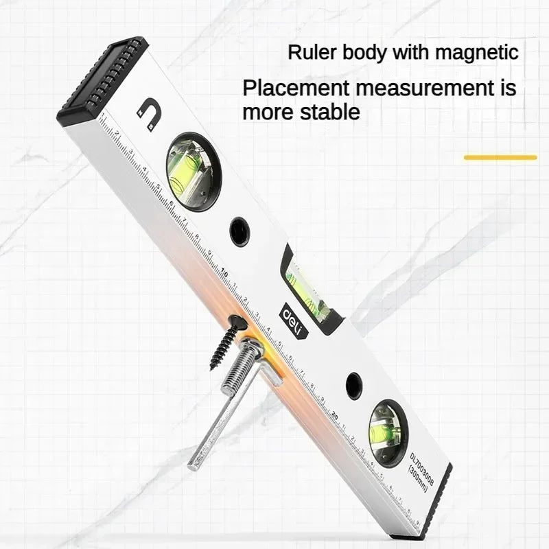 ANDRICOS Magnetic Torpedo Level — Deli Aluminium Spirit Level with 3 Vials, Magnetic Base & Compact Field Measuring Design