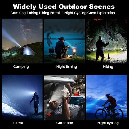 ANDRICOS Rechargeable Sensor Headlamp — VASTFIRE COB/XPG LED Head Torch with Type-C Charging, Motion Induction, 5 Lighting Modes & Built-In Battery