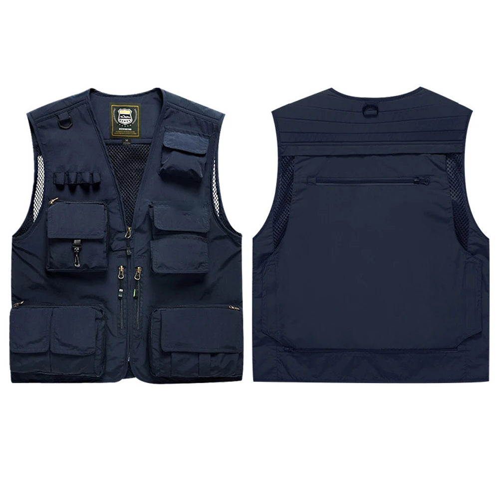 ANDRICOS High-Visibility Field Utility Vest — Multi-Pocket Reflective Workwear Vest for Surveying, Site Recording, Volunteers & Outdoor Field Tasks