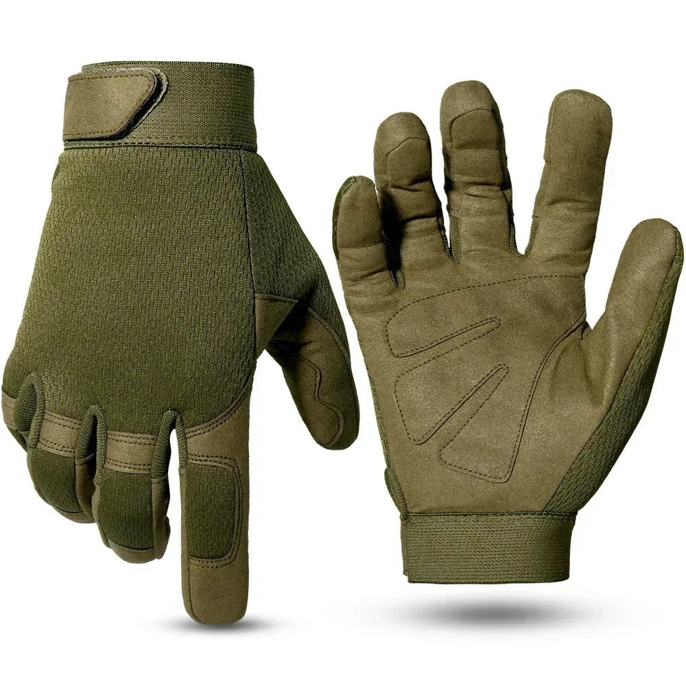 ANDRICOS Outdoor Field Gloves — Lightweight Full-Finger Utility Gloves with Touchscreen Support, Non-Slip Grip, Adjustable Wrist & Breathable Fit