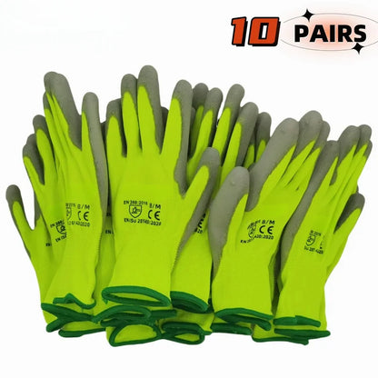 ANDRICOS Field Work Gloves — N618 Nylon Nitrile-Dipped Handling Gloves with Anti-Slip Grip, Breathable Fit & Wear-Resistant Coating