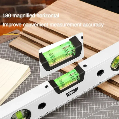 ANDRICOS Magnetic Torpedo Level — Deli Aluminium Spirit Level with 3 Vials, Magnetic Base & Compact Field Measuring Design