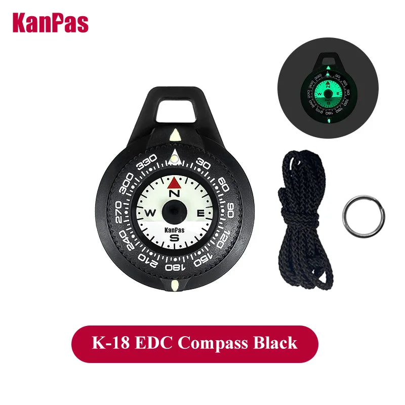 ANDRICOS Luminous Field Compass — KANPAS Compact Outdoor EDC Navigation Compass with Turnable Bezel, Hanging Ring & Water-Resistant Design