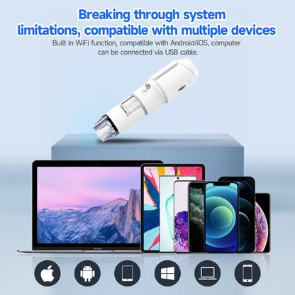 ANDRICOS Wireless Inspection Microscope — Dodosee XW1 50X-1600X WiFi Digital Microscope with 2MP Lens, 8 Adjustable LEDs, Type-C Charging & Phone/Tablet Support