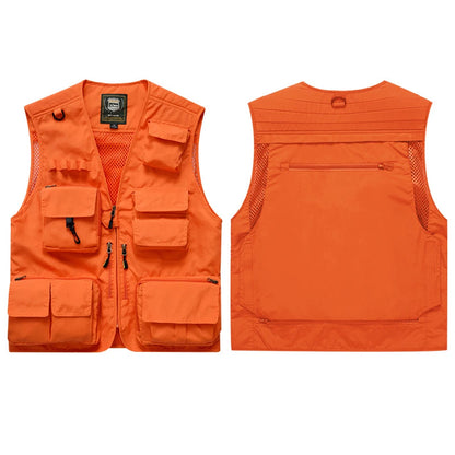 ANDRICOS High-Visibility Field Utility Vest — Multi-Pocket Reflective Workwear Vest for Surveying, Site Recording, Volunteers & Outdoor Field Tasks