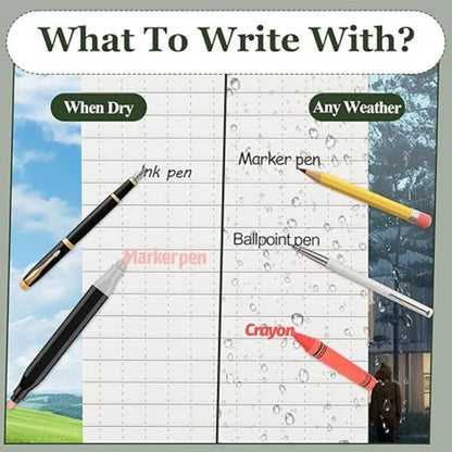 ANDRICOS Waterproof Pocket Field Notebook — 3x5 Inch Spiral Outdoor Notepad with Lined Pages, Stone Paper Sheets & Compact Site Recording Design
