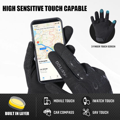 ANDRICOS Outdoor Field Gloves — Lightweight Full-Finger Utility Gloves with Touchscreen Support, Non-Slip Grip, Adjustable Wrist & Breathable Fit