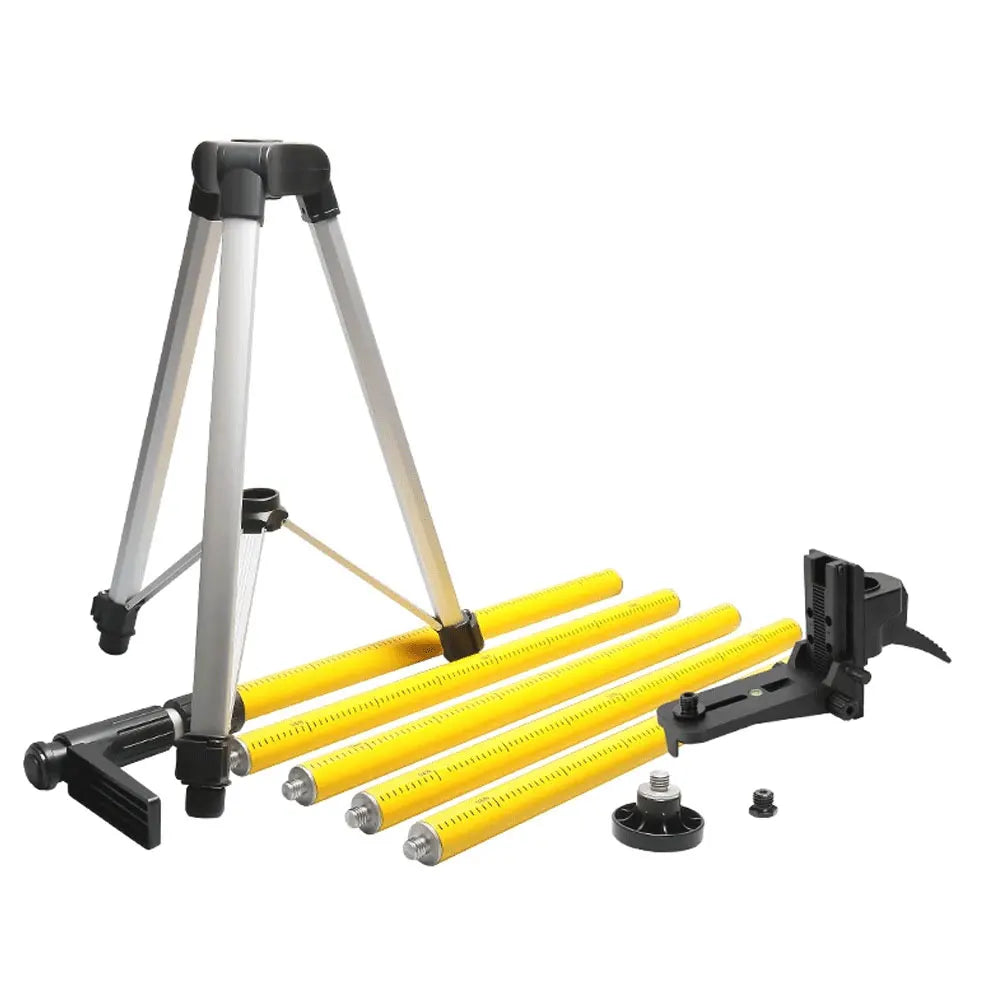 ANDRICOS Laser Mounting Pole System — Huepar LP36A 3.7M Telescoping Laser Tripod with 1/4"-20 Mount, 5/8"-11 Adapter, Adjustable Bracket & Carry Bag