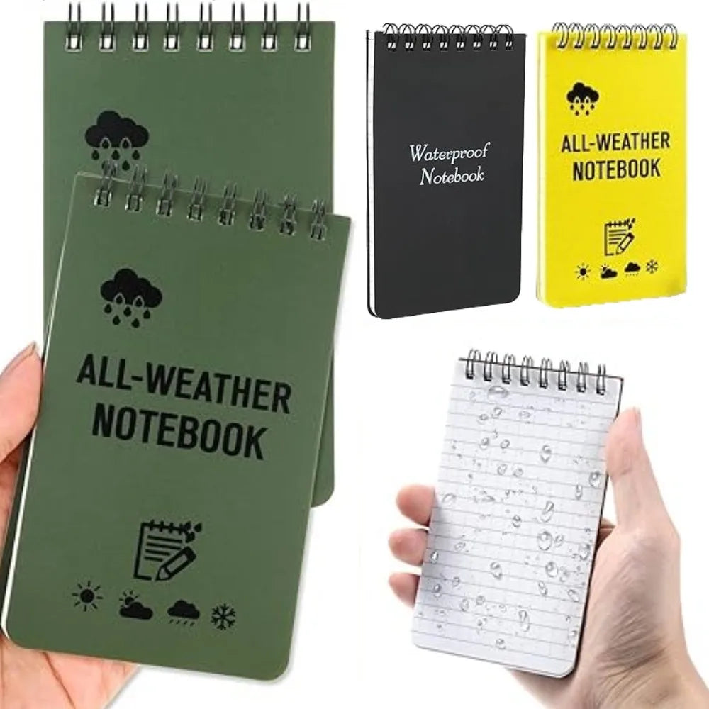 ANDRICOS Waterproof Pocket Field Notebook — 3x5 Inch Spiral Outdoor Notepad with Lined Pages, Stone Paper Sheets & Compact Site Recording Design