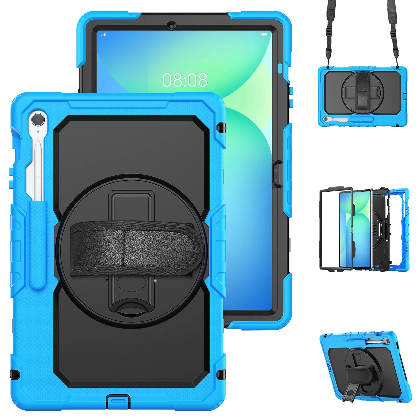 ANDRICOS Rugged Tablet Field Case — Shockproof Hand Strap & Shoulder Strap Cover Compatible with Samsung Galaxy Tab S10 FE, S10 FE+ & Tab S9
