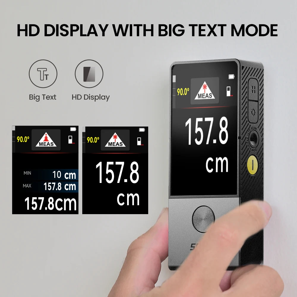 ANDRICOS Bluetooth Laser Distance Meter — MiLESEEY D9 100M Rechargeable Laser Measure with Visual Alignment, CAD Workflow Support & Digital Measuring