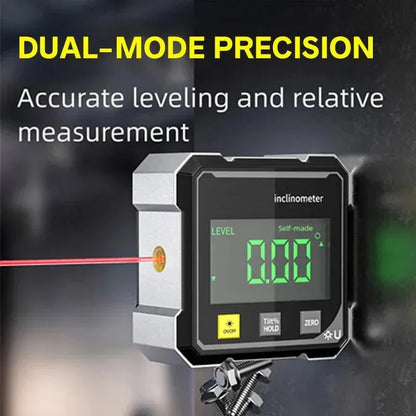 ANDRICOS Digital Angle Gauge — 2-Side Magnetic Laser Electronic Protractor, Inclinometer & Slope Measuring Tool