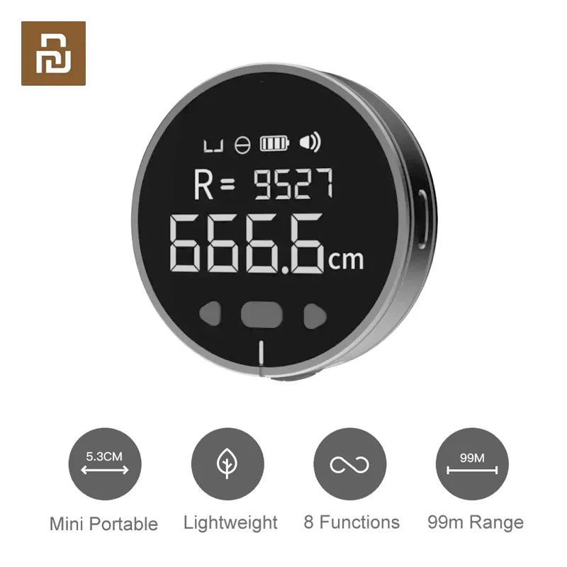ANDRICOS Digital Field Ruler — DUKA ATuMan Little Q Rechargeable 99M Electronic Measuring Tool with LCD Display, 8 Functions & Compact Aluminium Body