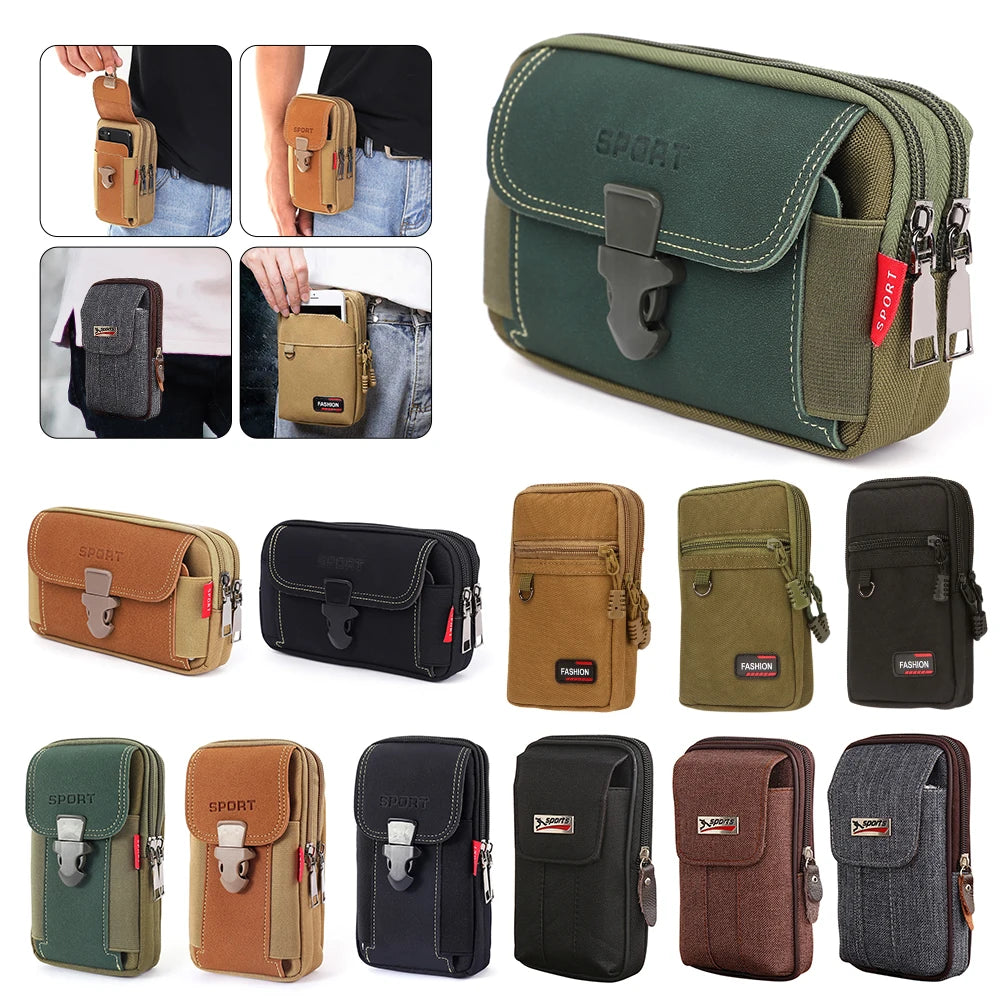ANDRICOS Compact MOLLE Field Pouch — APWIKOGER Nylon EDC Belt Bag for Phone, Coins, Tools, Cables & Outdoor Carry