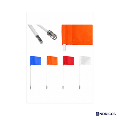 ANDRICOS Field Marker Flags — 50 PCS PVC Landmark Flags with Steel Wire Poles for Survey Layout, Site Marking, Positioning & Field Recording