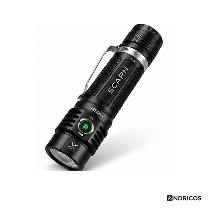 ANDRICOS Rechargeable EDC Flashlight — Sofirn SC18 1800LM USB-C Aluminium Torch with SST40 LED, 18650 Battery, TIR Optics & Power Indicator