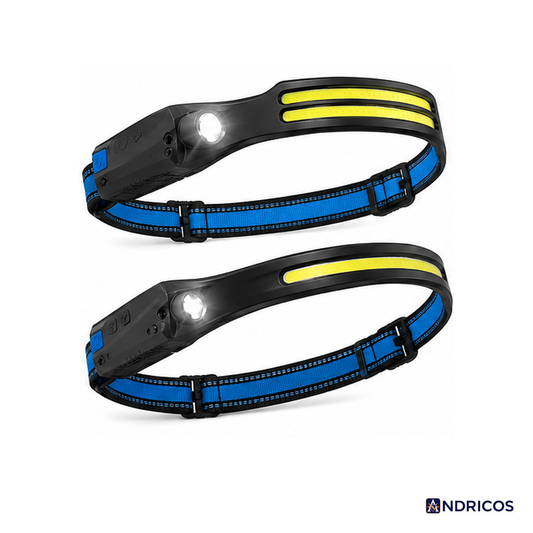 ANDRICOS Rechargeable Sensor Headlamp — VASTFIRE COB/XPG LED Head Torch with Type-C Charging, Motion Induction, 5 Lighting Modes & Built-In Battery
