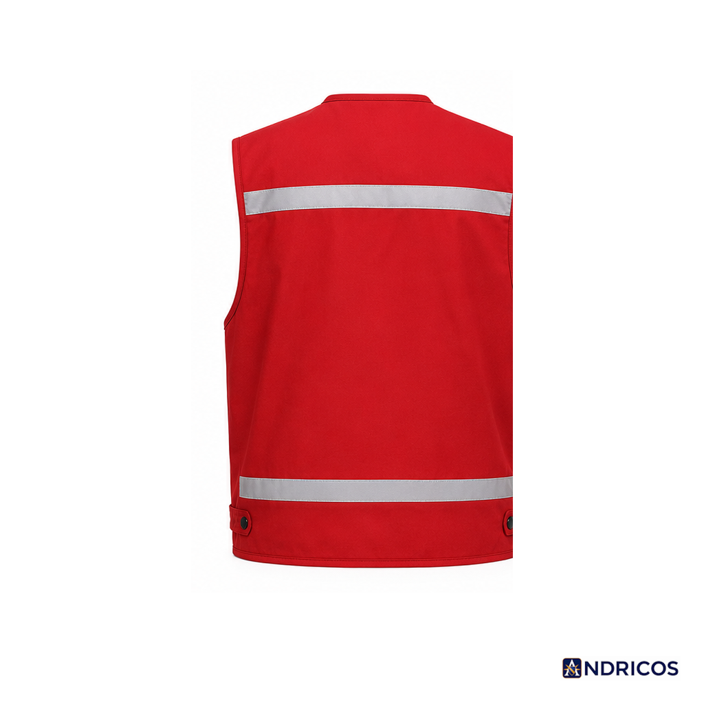 ANDRICOS High-Visibility Field Utility Vest — Multi-Pocket Reflective Workwear Vest for Surveying, Site Recording, Volunteers & Outdoor Field Tasks
