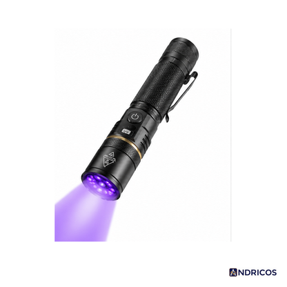 ANDRICOS UV Inspection Flashlight — AloneFire SV67 365nm Rechargeable Aluminium Blacklight Torch with 21700 Battery, USB Charging & Fluorescence Detection