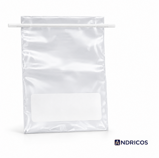 ANDRICOS Sterile Sampling Bags — 100 Pack 700ml PE Sample Bags with Wire Closure for Environmental, Water, Food & Field Testing Workflows