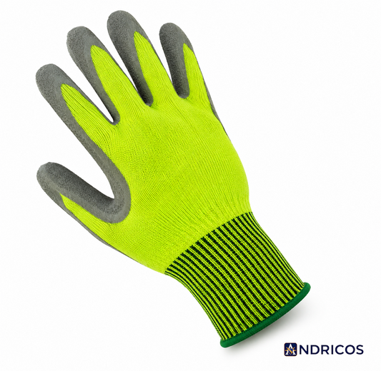 ANDRICOS Field Work Gloves — N618 Nylon Nitrile-Dipped Handling Gloves with Anti-Slip Grip, Breathable Fit & Wear-Resistant Coating