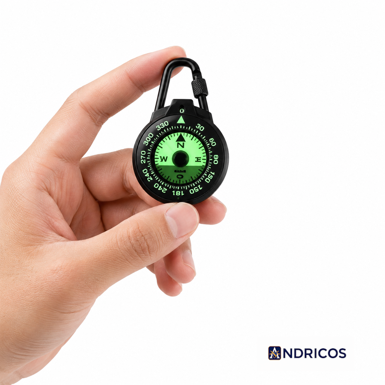 ANDRICOS Luminous Field Compass — KANPAS Compact Outdoor EDC Navigation Compass with Turnable Bezel, Hanging Ring & Water-Resistant Design