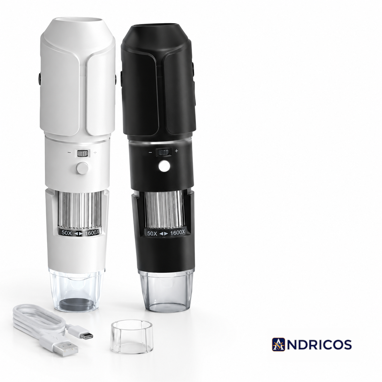 ANDRICOS Wireless Inspection Microscope — Dodosee XW1 50X-1600X WiFi Digital Microscope with 2MP Lens, 8 Adjustable LEDs, Type-C Charging & Phone/Tablet Support