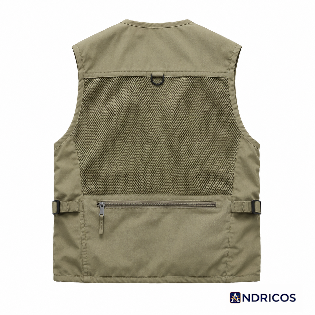 ANDRICOS Field Utility Vest — RONGKUN 14-Pocket Lightweight Mesh Sleeveless Workwear Vest for Photography, Fieldwork, Travel & Outdoor Carry