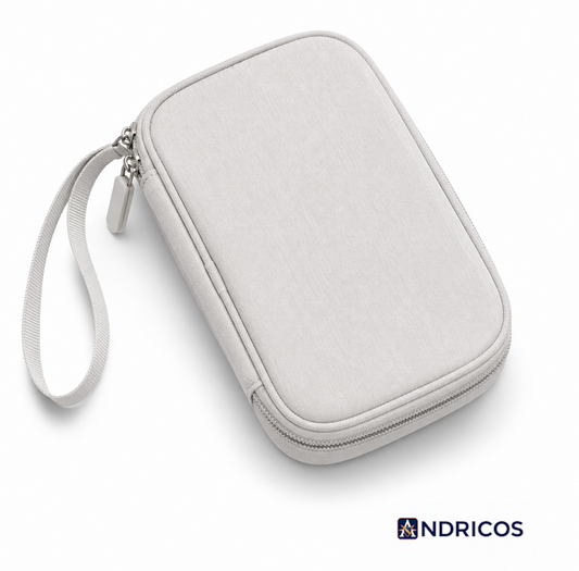 ANDRICOS Compact Electronics Organiser — AILEHKUO Waterproof-Style Nylon Travel Pouch for USB Cables, Chargers, Hard Drives & Digital Accessories