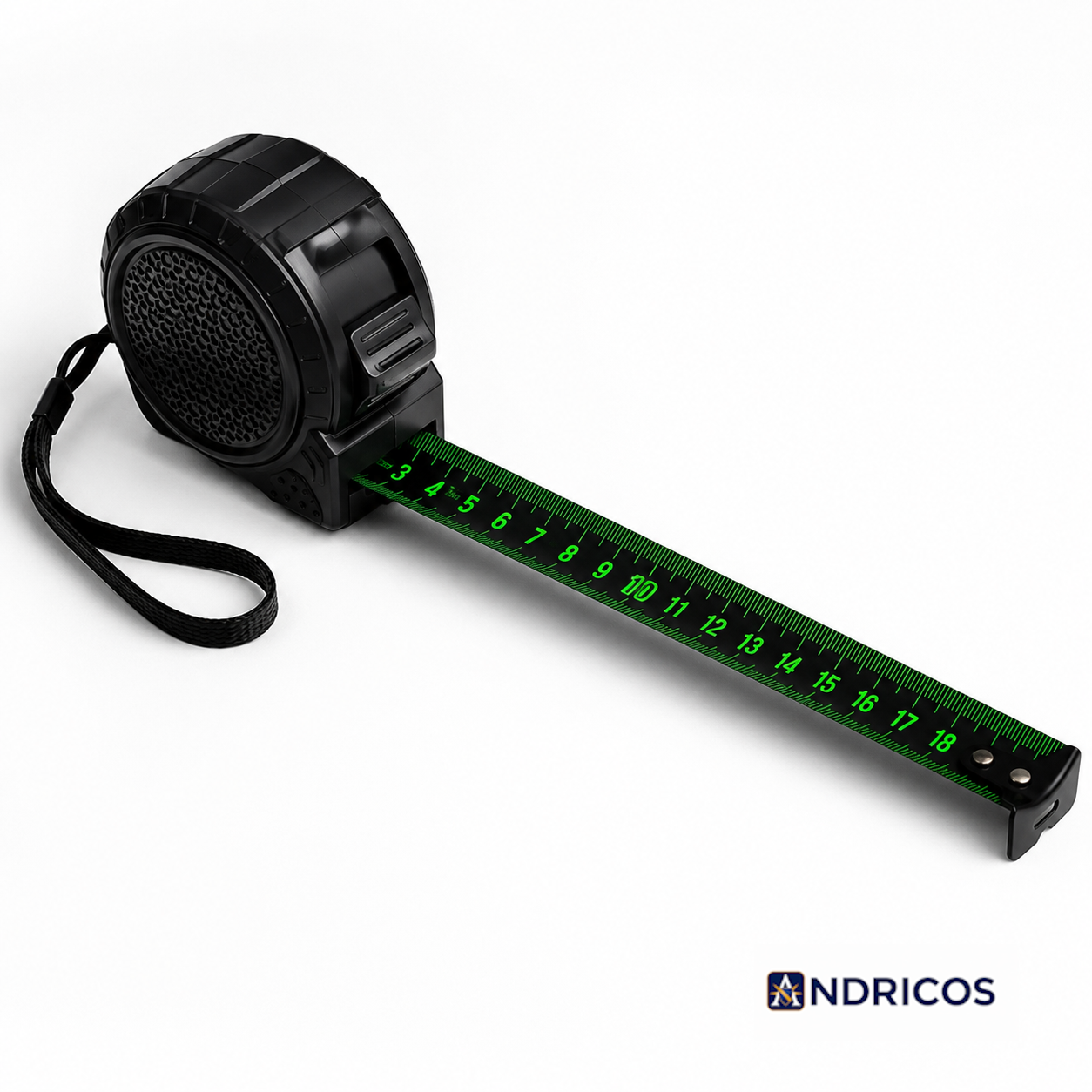 ANDRICOS Self-Locking Steel Tape Measure — 5M/7.5M/10M Metric Measuring Tape with Fluorescent Scale, ABS Shell, Metal Clip & Portable Field Design
